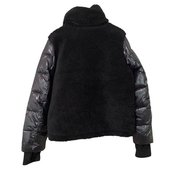 S13 Women Westside Mixed Media Coat XXL Black Sherpa Fleece Puffer Winter Jacket - Picture 7 of 16